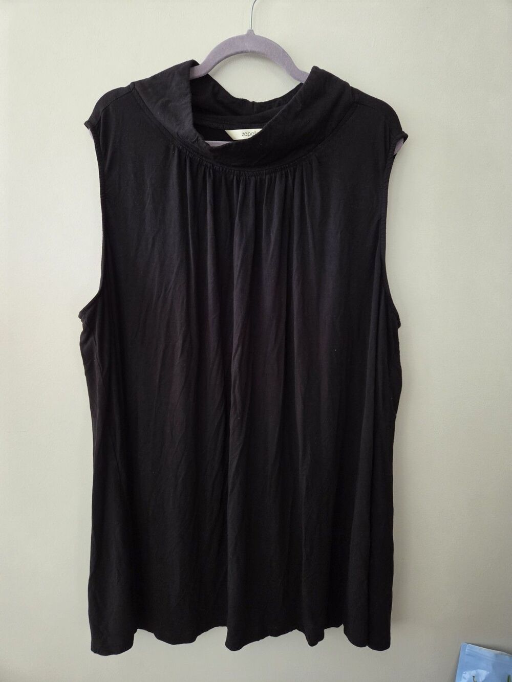 Womens Zapelle Sleeveless Tonic Size 4x 30w Mockneck Black Stretch Smart Casual